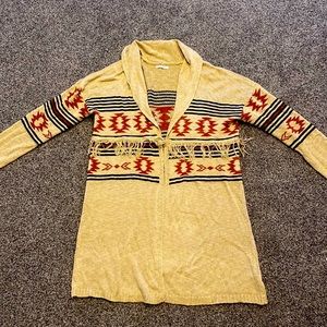 Tan fringed cardigan